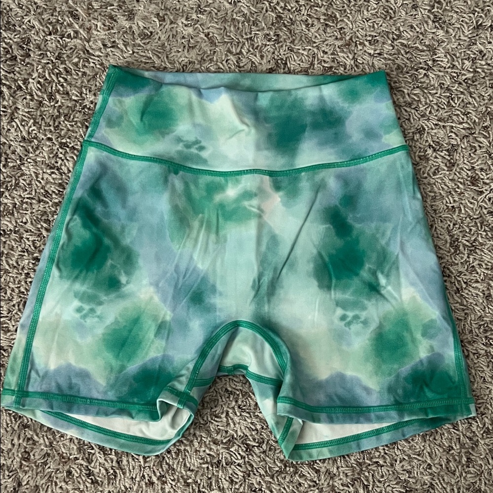 Green Tie-Dye Women's Shorts